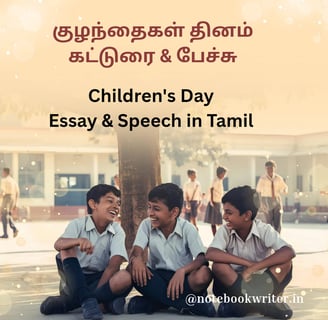 குழந்தைகள் தின விழா கட்டுரை | kulanthaigal dhinam katturai | children's day speech in Tamil