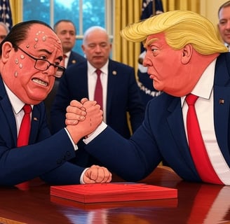 Donald Trump Arm Wrestles with Julio Velarde
