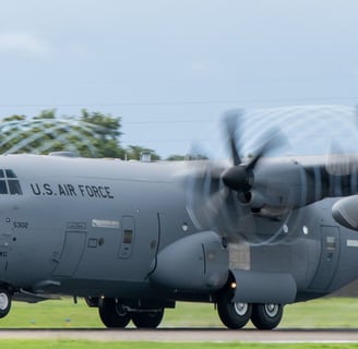 WC-130J Super Hercules taking off to investigate Tropical Storm Elsa Keesler Air Force Base, Biloxi, MS 6 July 2021. USAF