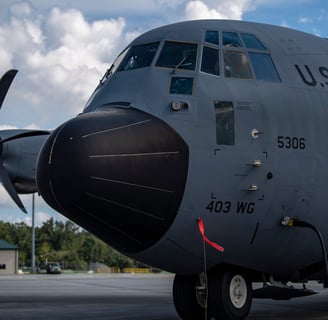 C-130J Hercules at Savanah Air National Guard base, GA 11 Sept 2018. U.S. Air Force Photo by Technical Sgt. Chris Hibben