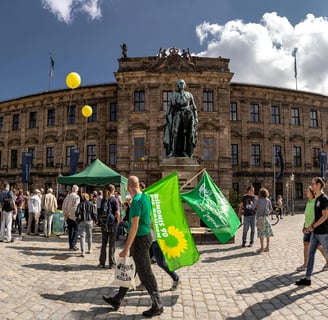 German language students in front of college