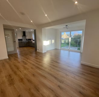 Open plan kitchen and lounge