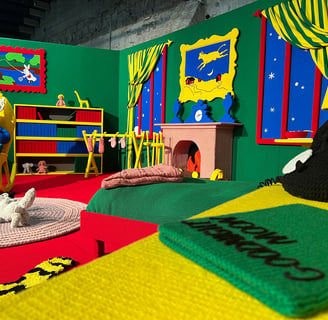 Knitted replica of Goodnight Moon by artists Emilie Odeile and Ken Chapin