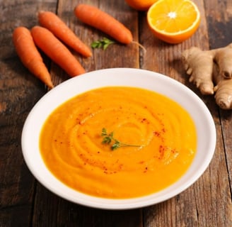 a bowl of winter carrot soup