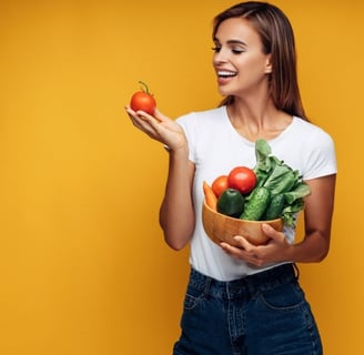 Happy Vegan Woman