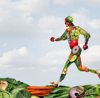 a vegan man jogging