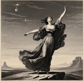 woman reaching towards the sky 