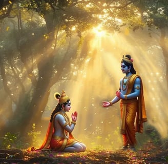 krishna teaching arjuna 