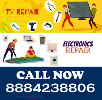 a tv repair shop with a tv and a tv