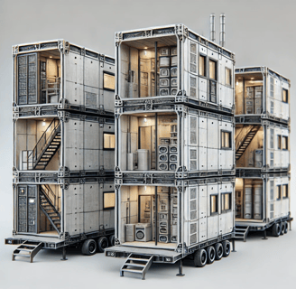 image de concept de tiny house originale : La tiny house modulaire