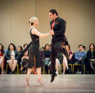 Mekhael Srour and Martha Slater tango jump