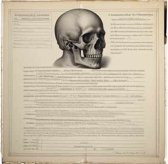 A person is seated in a dark room with one bright light shining on their face. Another individual, likely a medical professional, is examining the seated person's eye using an ophthalmoscope. Medical equipment, including a slit lamp, is visible in the background.