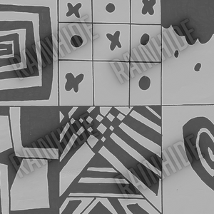 a black and white photo of a pattern of squares and squares