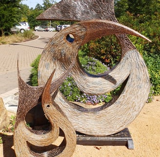 Aaralyn and Sasha - sculpture by Jeff Hackney, private collection, Chapel Hill, NC
