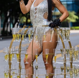 Champagne skirt rental