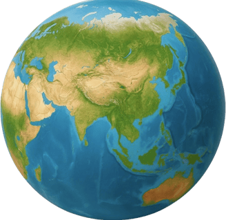 Zoom on Asia with Vietnamese flags marking Vietnam on the world globe