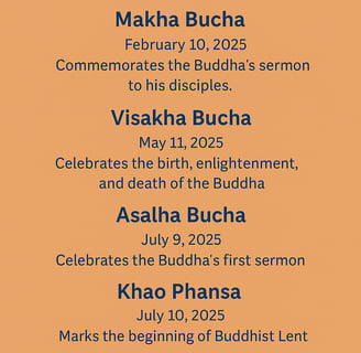 Buddhist holidays in Thailand 2025