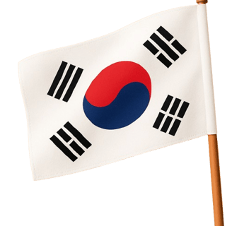 White flag with red-blue yin-yang and four black trigrams