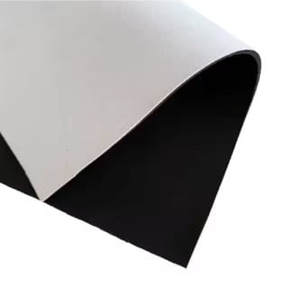 Neoprene sponge and white fabric
