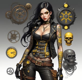 a woman with a clock and a clock on her face