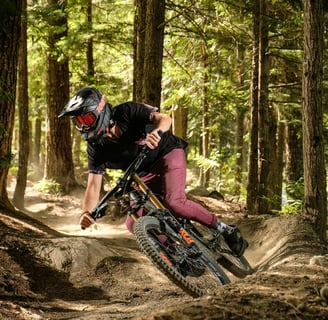 a man riding a bike on a trail