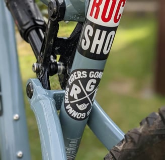 a bicycle with a rock star sticker on it