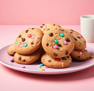 Delicious cookies on plate
