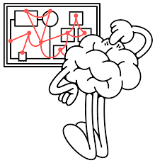 Illustration of a brain with icons representing technology, innovation, and creativity in instructio