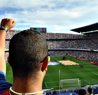 Photo of football fan before match in Spain