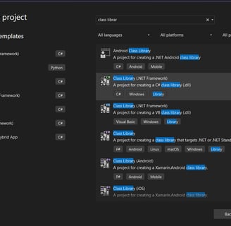 Visual Studio Class Library File Set up