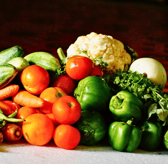 a bunch of vegetables on a table