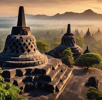 The Borobudur of buddhist temples in the middle of a mountain