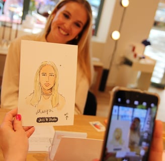 Livezeichnungen für Firmenevents, Product Launch, Brand Activation, Messen, Modenschauen, Neueröffnungen, Feierlichkeiten, We
