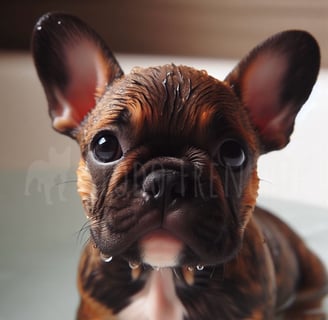 Bulldog Frances bañera