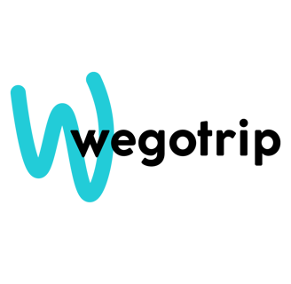a blue and white w logo on a black background