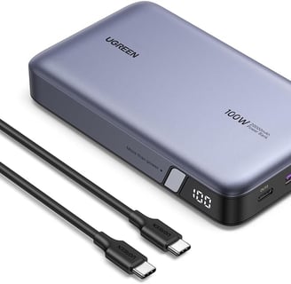 a power bank with a usb cable and a usb cable
