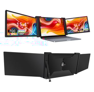 a laptop computer monitor with three monitors and a monitor screen
