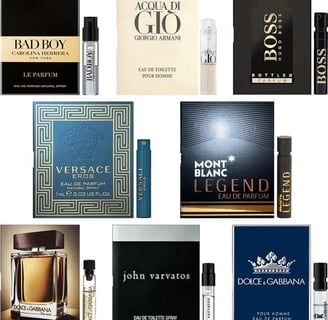 a variety of perfumes and perfumes on display