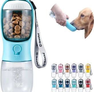 a dog is brushing its teeth with a toothbrush