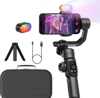 Aochuan Smart S2 Gimbal Stabilizer designed for smartphones, featuring a compact design and advanced