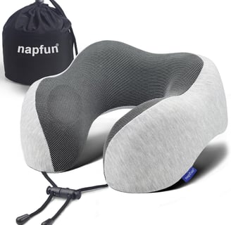 a travel pillow with a napl on it
