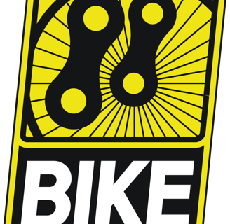 a bike with a bicycle wheel and a bike