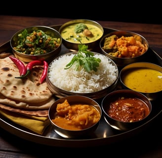 Delicious occasional thalis prepared with love, perfect for special occasions or gatherings.