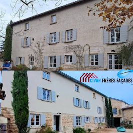 Façade rénovée en pisé avec joints de pierre à La Tour-du-Pin – façadier expert