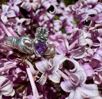 Claddagh Ring by Bhav Spiritual Jewelry with Amethyst