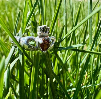Claddagh Ring by Bhav Spiritual Jewelry with Garnet