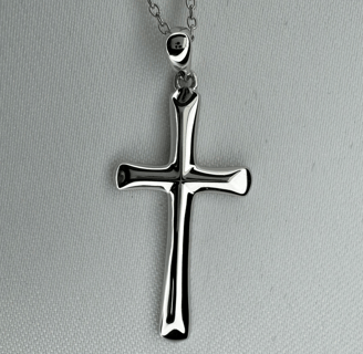 Sterling Silver Embossed Cross Pendant