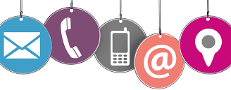different forms of contact in handing balls such as a phone and the @ symbol
