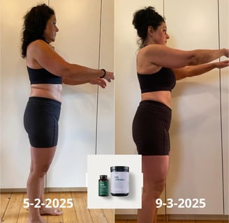 Before and after weight loss using GLP-1 Weightloss System with natural support 1-2