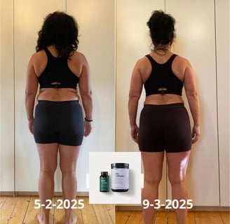 Before and after weight loss using GLP-1 Weightloss System with natural support 1-1
